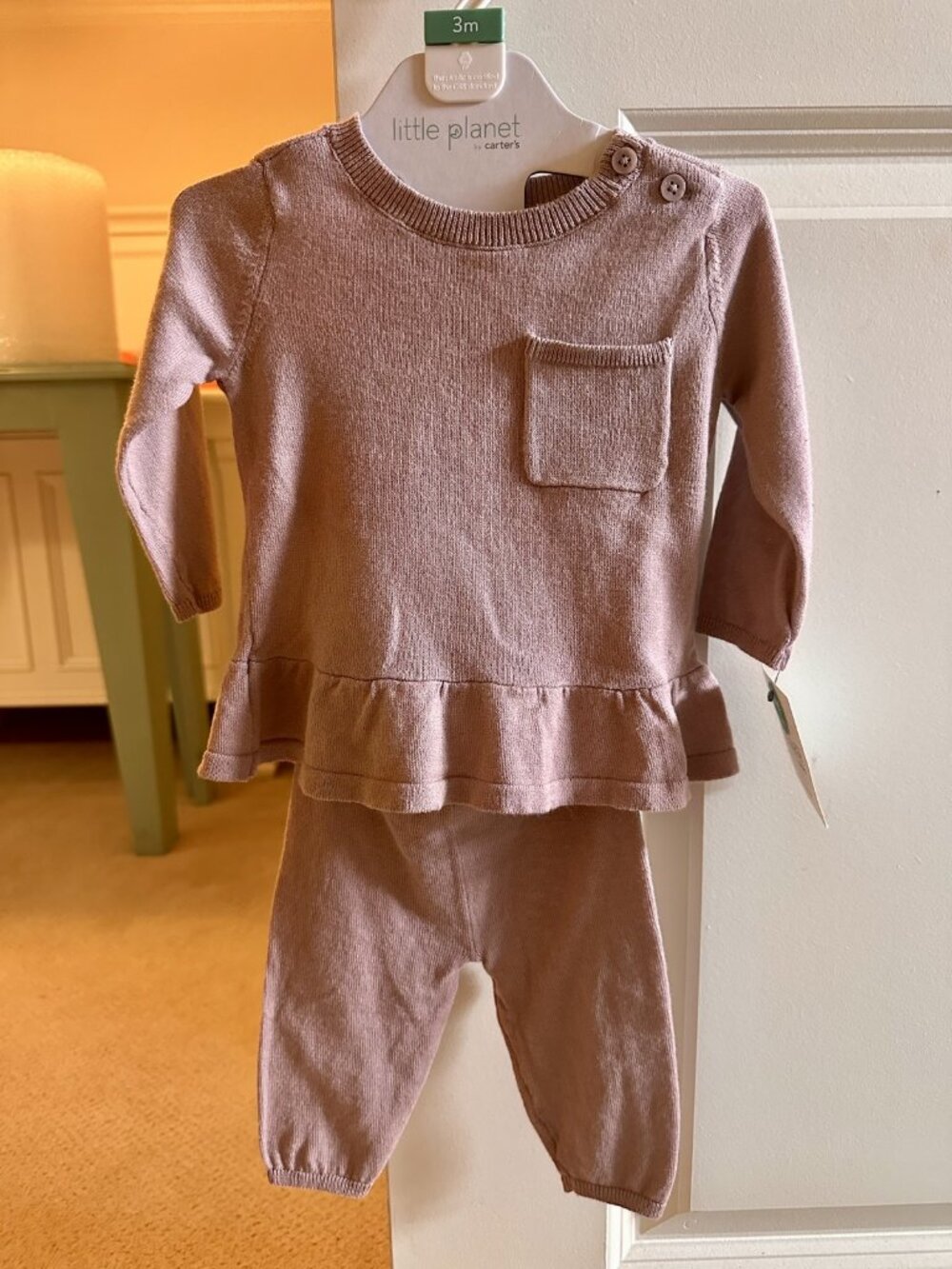 Little Planet - Mauve pink knit sweater and pants set - BNWT! Size: 3m Make me a